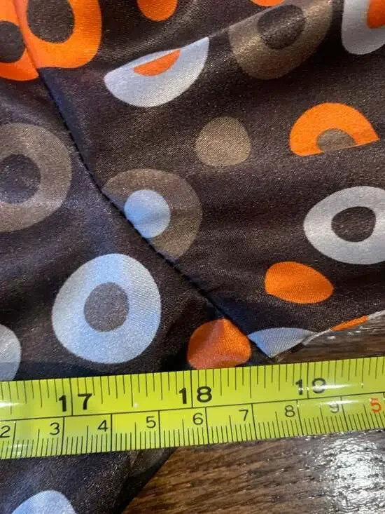 Y2K Cider Style Retro Mod Print Dress Indie Boho Brown Small - Picture 7 of 8